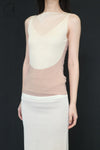 SWAYING/KNIT fake two-piece see-through vest SW24SS1T40 apricot PS74